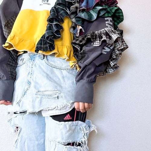 フリル袖リメイク スウェット・トレーナー Concept store 通販