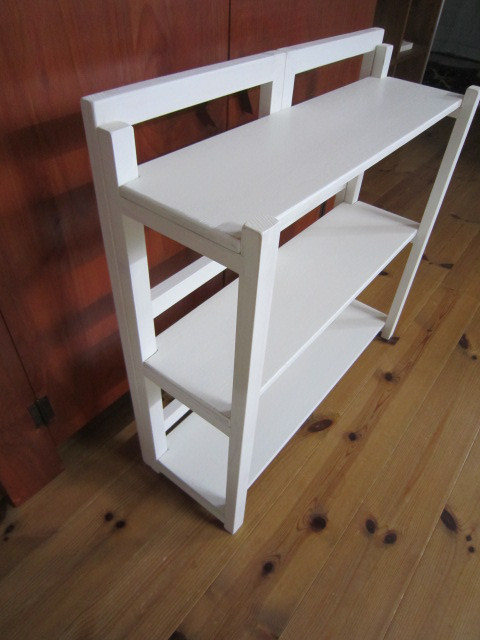 道具無しで1分折り畳み式　折りたたみ飾り棚（ミニ）シンプルトップの幅広3ッ折りタイプ