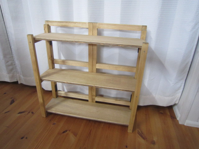 道具無しで1分折り畳み式　折りたたみ飾り棚（ミニ）シンプルトップの幅広3ッ折りタイプ