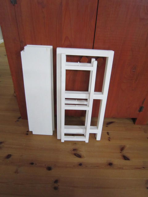 道具無しで1分折り畳み式　折りたたみ飾り棚（ミニ）シンプルトップの幅広3ッ折りタイプ