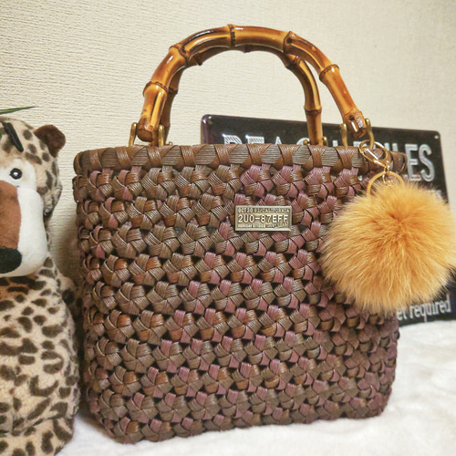 オーダー専用 クラフトバンド花結び かごバッグ Let's make a large flower knot knitted bag with a craft band [Knit