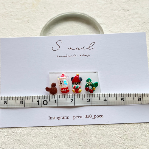 3Dネイルパーツ クリスマス リルリンリン ネイルチップ（つけ爪） S