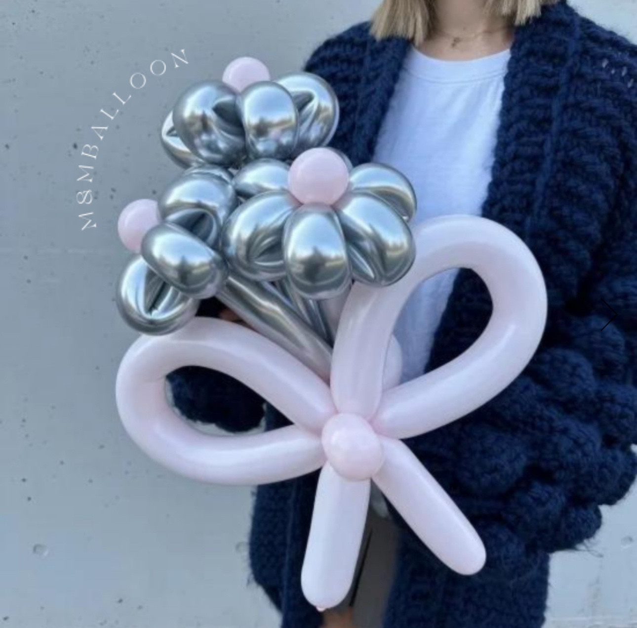 バルーンブーケ【メタリックシルバー】デイジー バルーンギフト バルーン花束