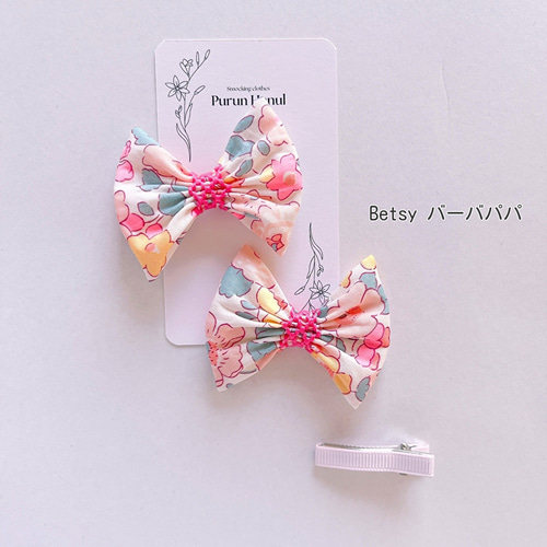 【ハンドメイド】リボンヘアゴム・ヘアクリップ　オーダーページ　リバティ ハンドメイド】リボンヘアゴム・ヘアクリップ オーダーページ