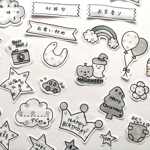 アルバムクラフト・コラージュ素材☆ 【モノクロ】コラージュ