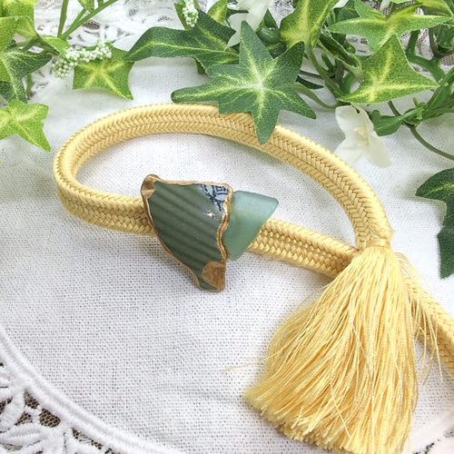 シー陶器とシーグラスの金継ぎ帯留め 帯留め chato 通販 18428634  