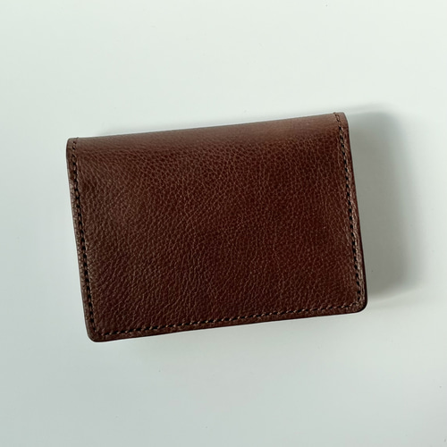 名刺入れ 名入れ可 本革 ブラウン シボ 茶色 レザー カードケース