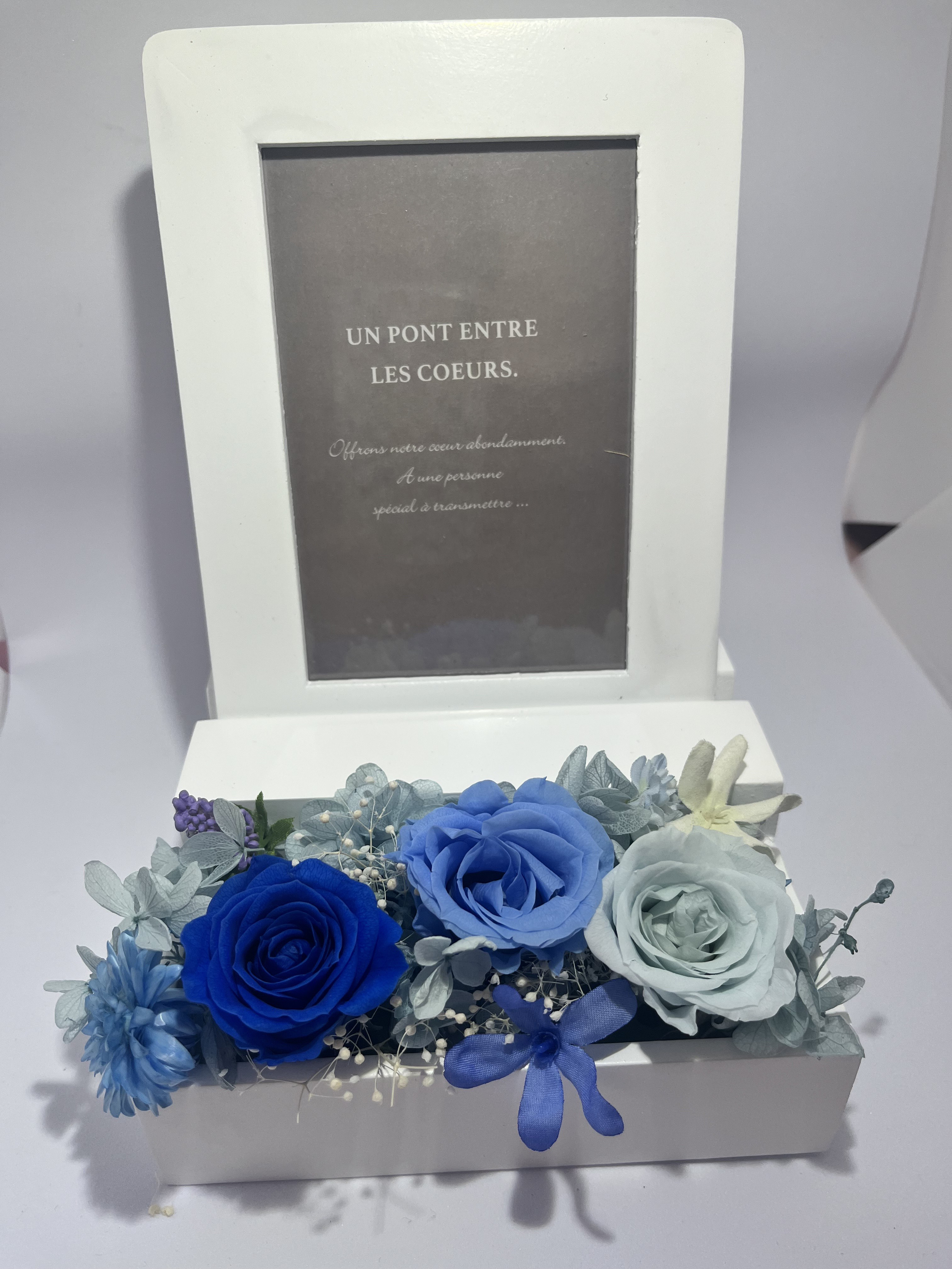 フラワーフォトフレームブルー