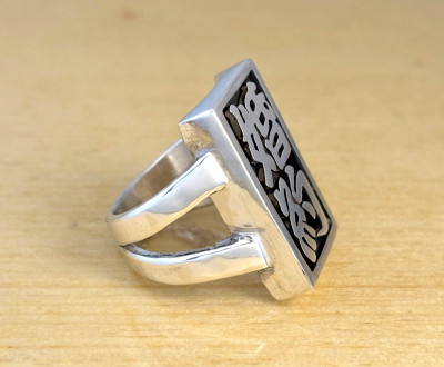 シルバーリング【お好きな漢字2文字角札リング】オーダーメイド