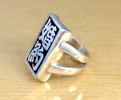 シルバーリング【お好きな漢字2文字角札リング】オーダーメイド