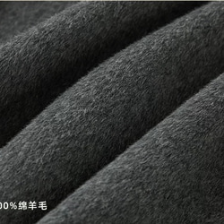 2色 上質ウール100%　ノーカラーのコート　ポケット付き【冬春秋】グレー/チャコールグレー 7枚目の画像