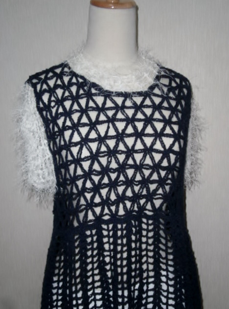 【ゆうパック送料無料】サラサラファー付きニットチュニック