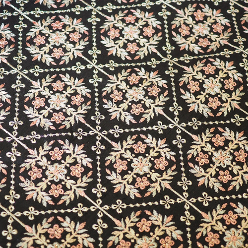 NEW】インド刺繍生地＊ 112cm巾 長さ50cm 生地 AMBER 通販 18428896