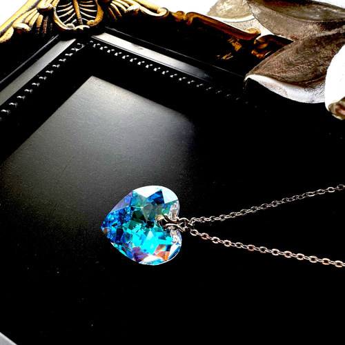 トイプードル Baccarat ブルークリスタル ハートネックレス brandeal_0116g2804
