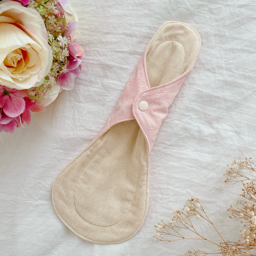 レースの布ナプキン 防水 おりもの オーガニックコットン L