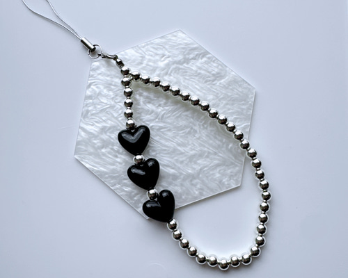 LOUVIN ハートビーズ ストラップ No.50【ミニストラップ】✧ラブユー✧《韓国 ビーズ 可愛い