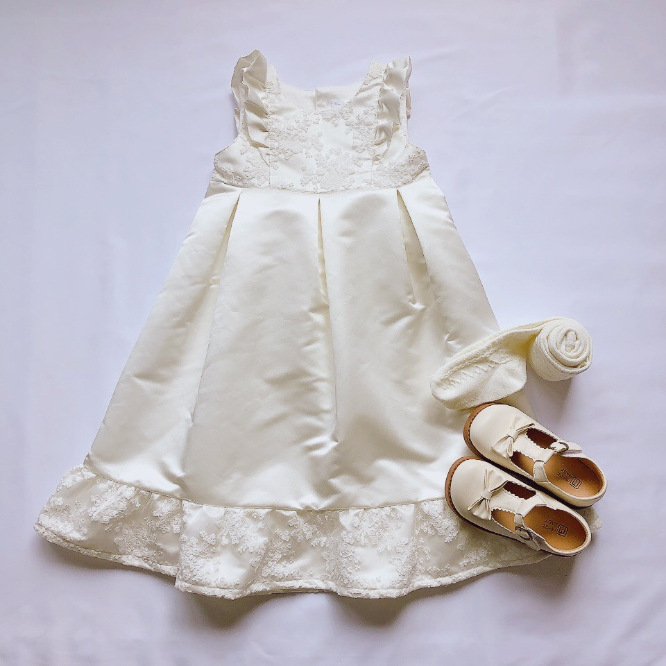 ♦単品B♦エレガンスベビーキッズフォーマル服　ワンピースドレス　シルク&レース