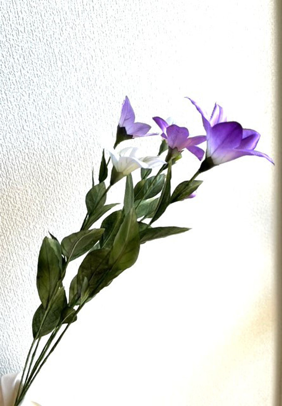 布花　セット 手染め布花 桔梗2本（写真は5本で掲載） 玄関・和洋の空間・お部屋の