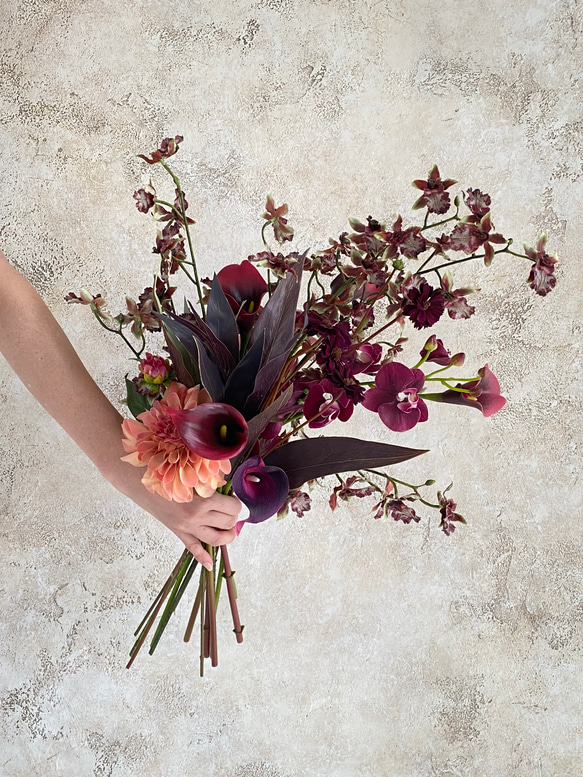 夜更けのハロウィンブーケ ウェディングブーケ 前撮り モダンブーケ