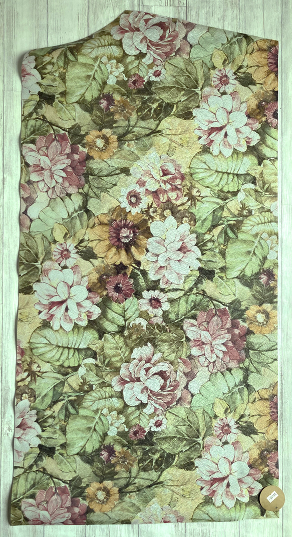 本革フラワープリント　95×50cm 2枚目の画像