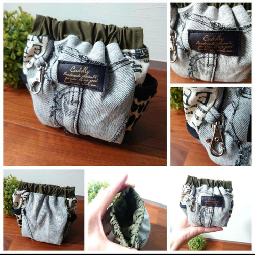 レアデニム✨No566【Gray damage DENIM✖️circle BAG】デニムリメイク