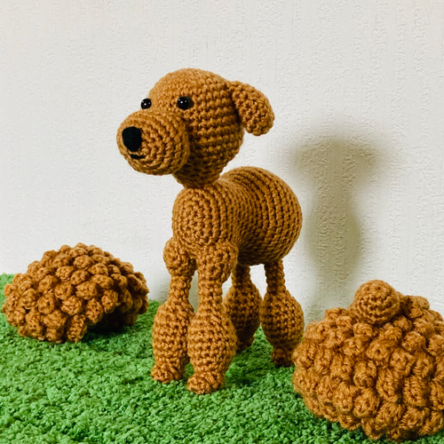 苔田かえる作‼️おパンツカットのトイプードルのあみぐるみ(茶色