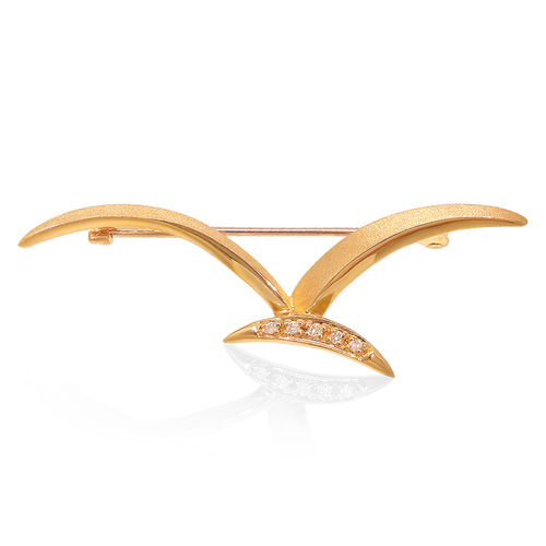 K18 折り鶴モチーフダイヤモンドピンブローチ K18 折り鶴モチーフダイヤモンドピンブローチ K18 折り鶴モチーフ