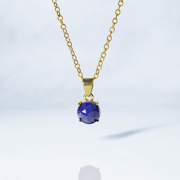 ローズカット・ラピスラズリ (6mm)　ピアス&ネックレス 2点セット　［送料無料］ 8枚目の画像