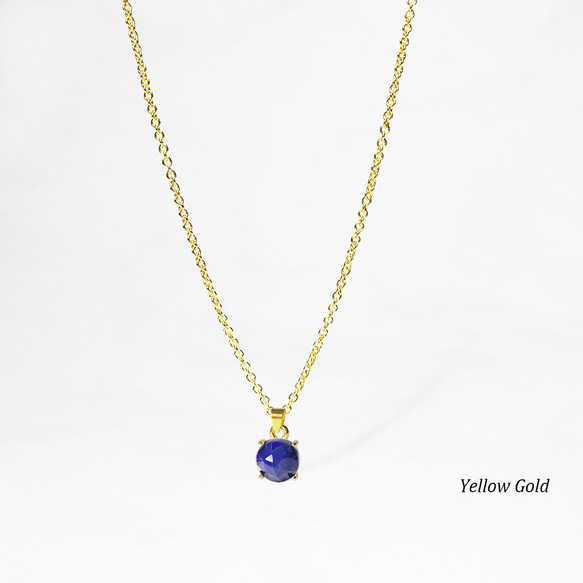 ローズカット・ラピスラズリ (6mm)　ピアス&ネックレス 2点セット　［送料無料］ 9枚目の画像