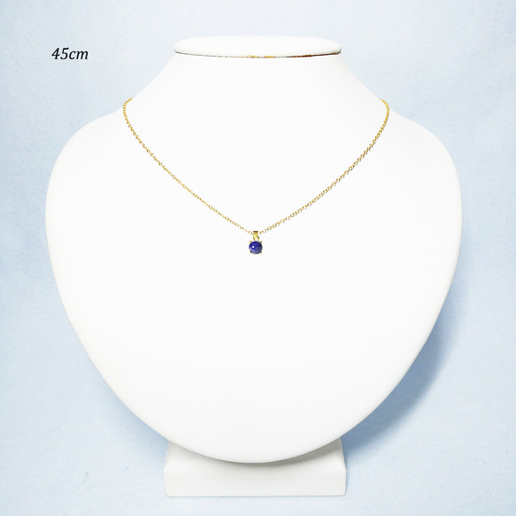 ローズカット・ラピスラズリ (6mm)　ピアス&ネックレス 2点セット　［送料無料］ 12枚目の画像