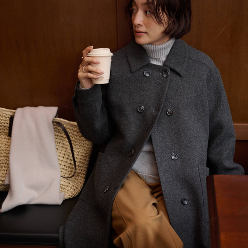 ☆即納☆知的で大人雰囲気に ウールコート ロングコート ダブルボタン
