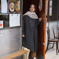 ★即納★知的で大人雰囲気に　ウールコート ロングコート ダブルボタンコート ダークグレー　231208-2 3枚目の画像