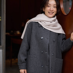 ★即納★知的で大人雰囲気に　ウールコート ロングコート ダブルボタンコート ダークグレー　231208-2 5枚目の画像