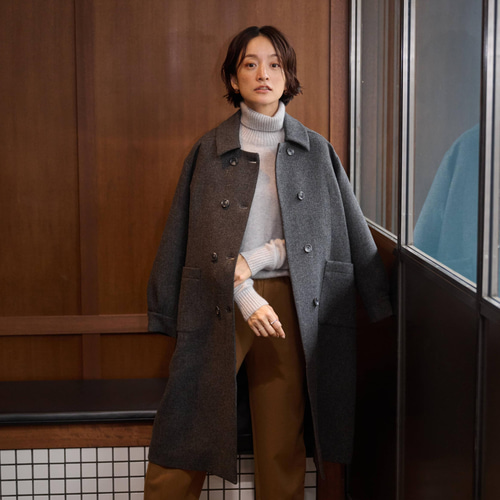 ☆即納☆知的で大人雰囲気に ウールコート ロングコート ダブル