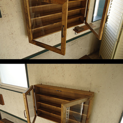 ［サイズオーダー可］-vintageroots-32壁掛けコレクションケース＜無垢材 オーダー家具 シェルフ > 6枚目の画像