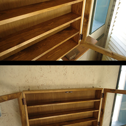 ［サイズオーダー可］-vintageroots-32壁掛けコレクションケース＜無垢材 オーダー家具 シェルフ > 5枚目の画像