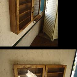 ［サイズオーダー可］-vintageroots-32壁掛けコレクションケース＜無垢材 オーダー家具 シェルフ > 8枚目の画像