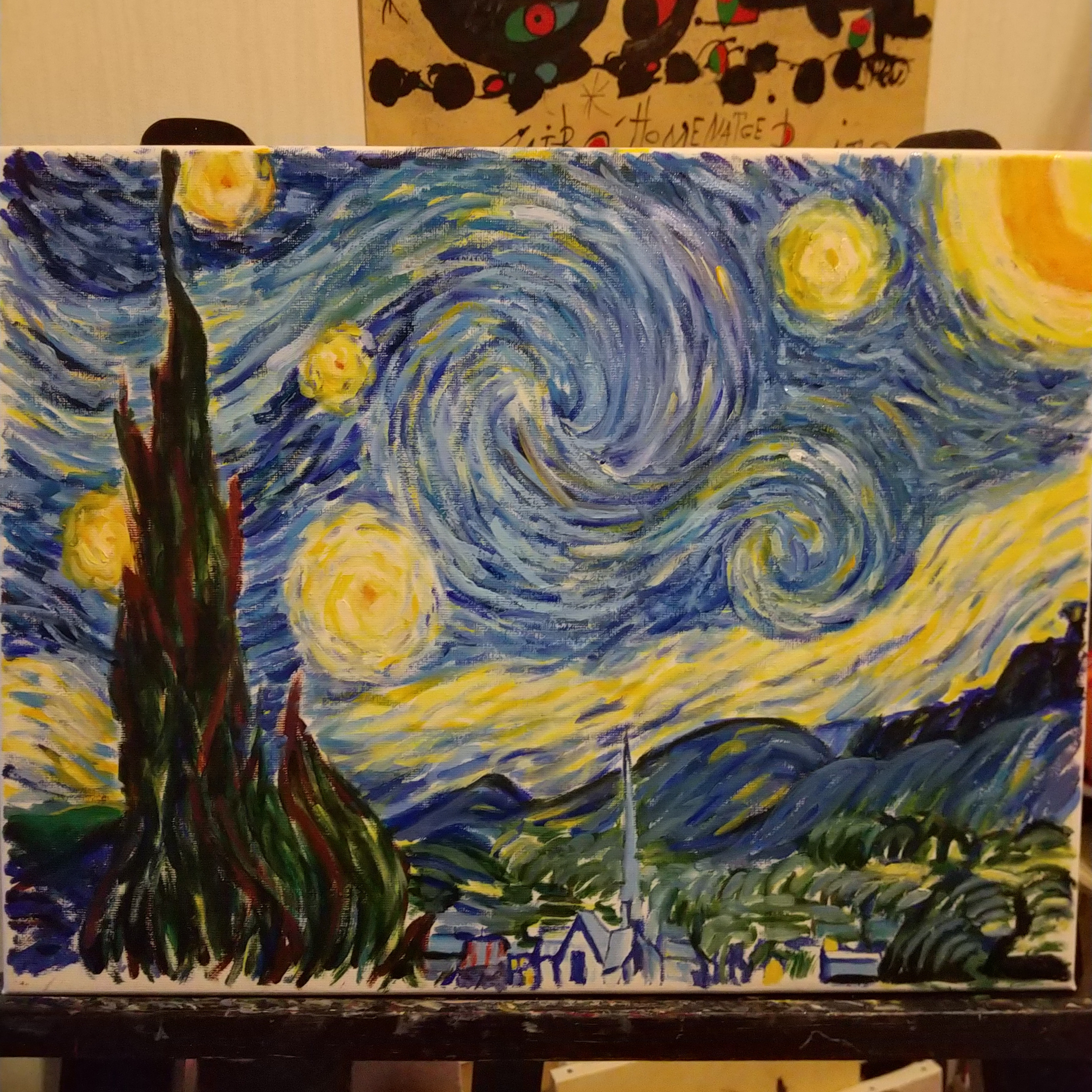 油絵 ゴッホ 星月夜 模写 6号 F6 絵画 rinrin 通販 18430321