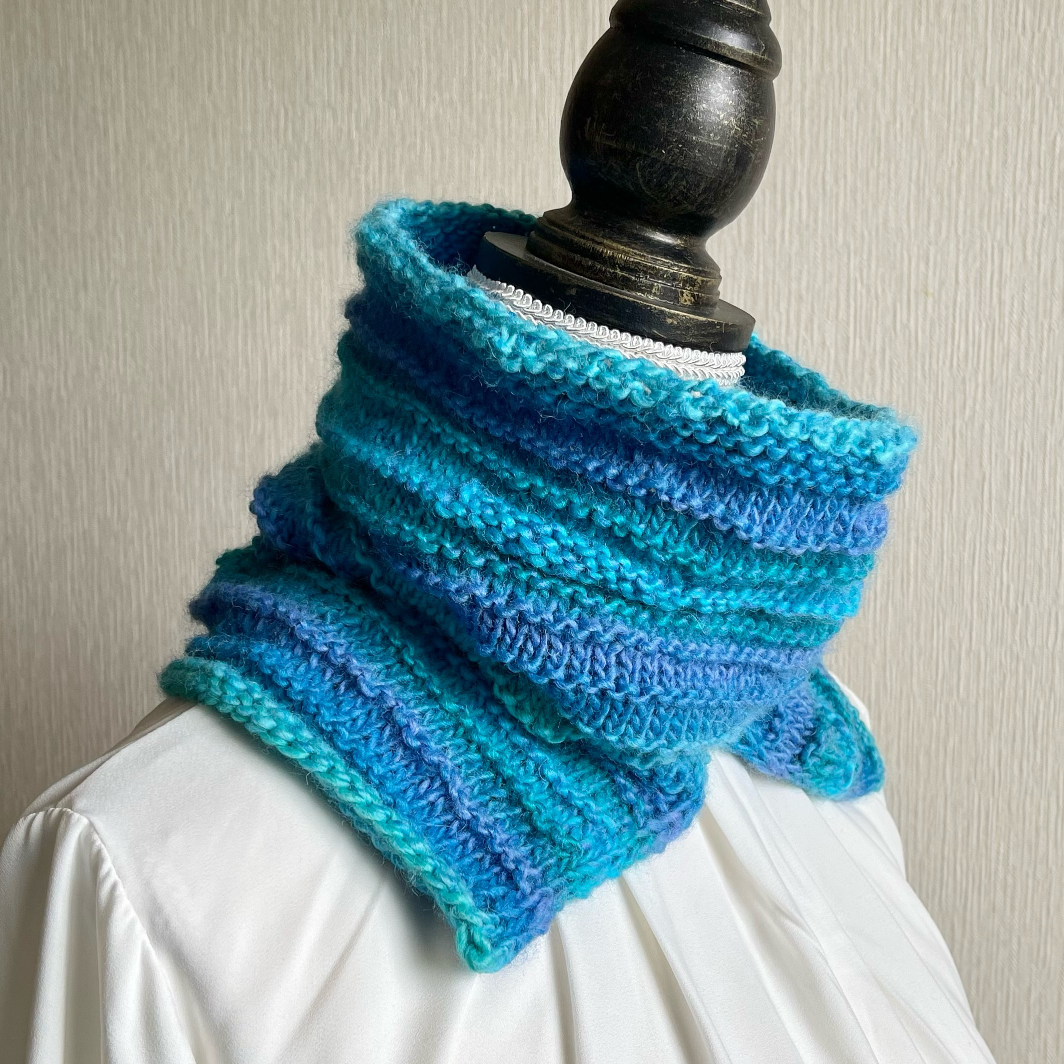 差し色ネックウォーマー  ブルー