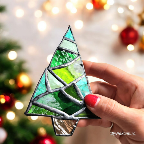クリスマスツリー 窓飾り サンキャッチャー ステンドグラス クリスマス