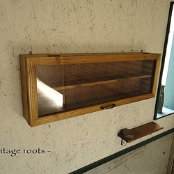 サイズオーダー可］-vintageroots-25壁掛けコレクションケース＜無垢材