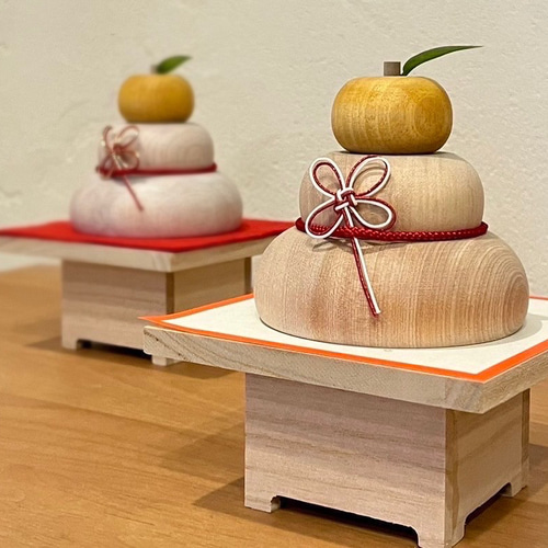 木製鏡餅 お正月 小さな木の鏡餅に使える 台座 - アンジェ web shop(アンジェ