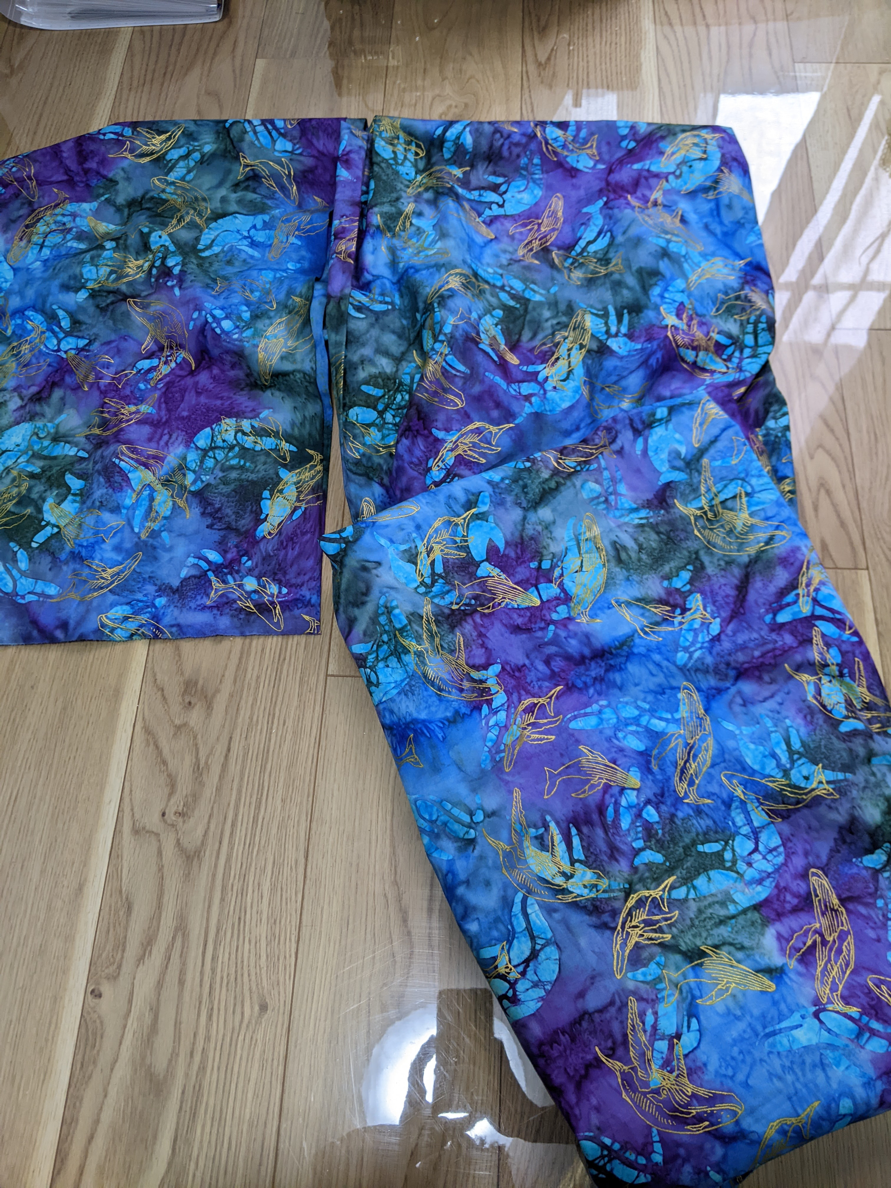 タイダイ染めクジラ柄【オーダー生地見本】