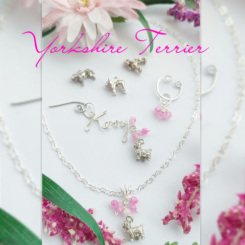 純銀 シルバー AAA ネームオーダーピアスorイヤ−カフ ネックレス