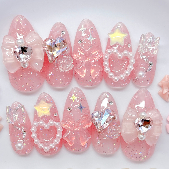 推し色♡好きな色が選べるネイルチップ / 量産型 / うるキラ