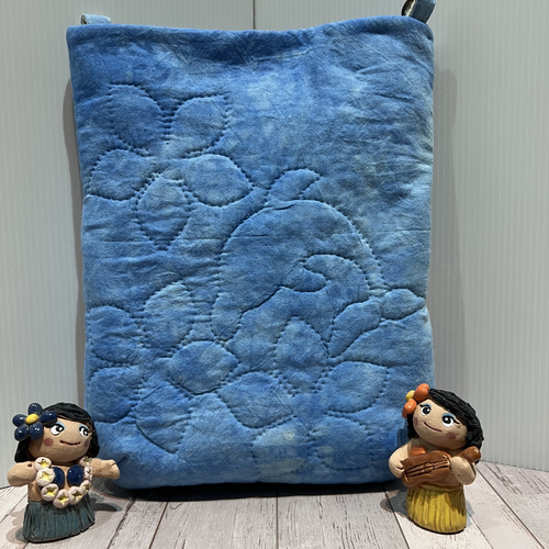 ハワイアンキルト ショルダー バッグ 青 イルカ ショルダー