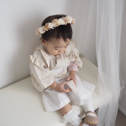 送料無料】ベビー キッズ 花冠 ~pink white~ 花かんむり 結婚式 子供用