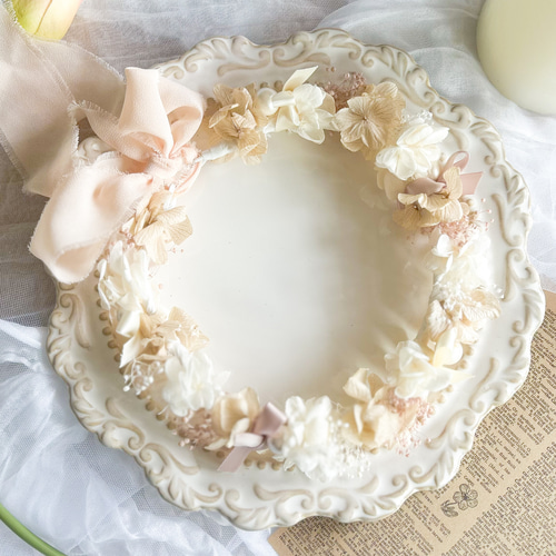 送料無料】ベビー キッズ 花冠 ~pink white~ 花かんむり 結婚式 子供用