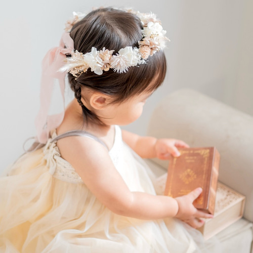 送料無料】ベビー キッズ 花冠 ~pinkgold asoort~ 花かんむり 結婚式