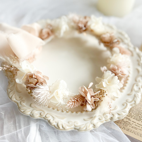 花かんむり　ベビー、キッズ、花嫁、ペット、ドール、結婚式、七五三、ファーストバースデー 送料無料】ベビー キッズ 花冠 ~pinkgold asoort~ 花かんむり 結婚式